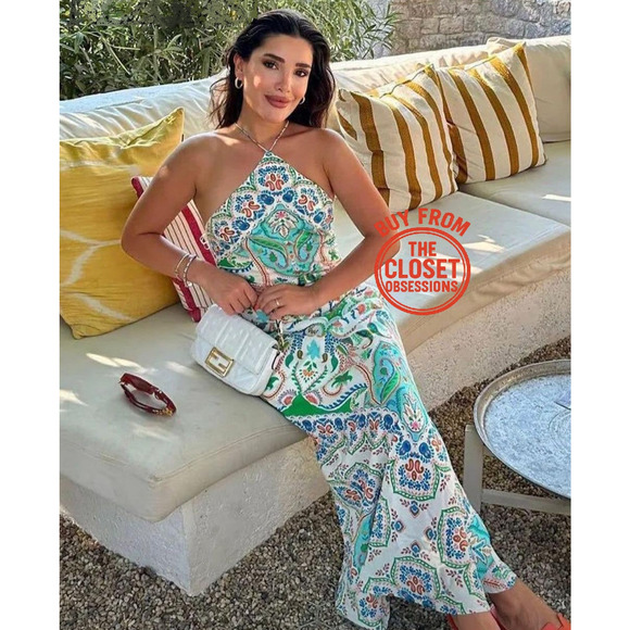 RARE!!! MANGO BLOGGER FAVE!!! Linen Blend Maxi Dress NWT - Picture 1 of 16